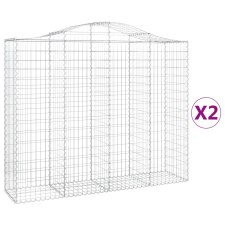 vidaXL 2 db íves horganyzott vas gabion kosár 200x50x160/180 cm (3145703) kerti tárolás