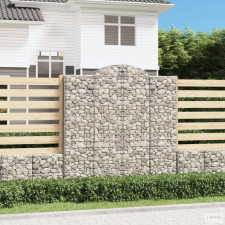 vidaXL 2 db íves horganyzott vas gabion kosár 200x50x200/220 cm kerti tárolás