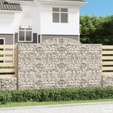 vidaXL 2 db íves horganyzott vas gabion kosár 300x30x180/200 cm kerti tárolás