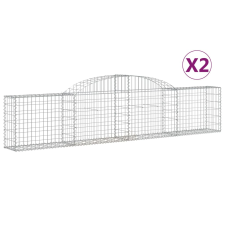 vidaXL 2 db íves horganyzott vas gabion kosár 300x30x60/80 cm (3146485) kerti tárolás