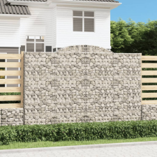 vidaXL 2 db íves horganyzott vas gabion kosár 300x50x200/220 cm kerti tárolás