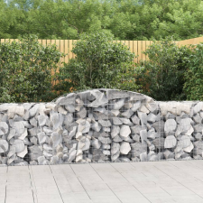 vidaXL 2 db íves horganyzott vas gabion kosár 300x50x80/100 cm kerti dekoráció