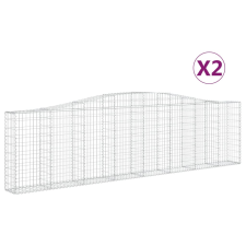 vidaXL 2 db íves horganyzott vas gabion kosár 400x30x100/120 cm (3145826) kerti tárolás