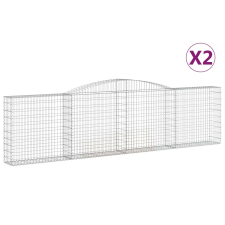 vidaXL 2 db íves horganyzott vas gabion kosár 400x30x100/120 cm (3146866) kerti tárolás