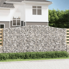 vidaXL 2 db íves horganyzott vas gabion kosár 400x30x180/200 cm kerti tárolás