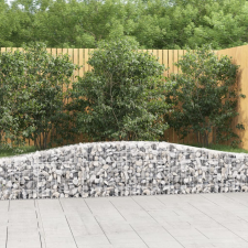 vidaXL 2 db íves horganyzott vas gabion kosár 400x30x40/60 cm kerti dekoráció