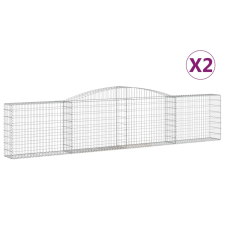 vidaXL 2 db íves horganyzott vas gabion kosár 400x30x80/100 cm (3146853) kerti tárolás