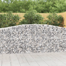 vidaXL 2 db íves horganyzott vas gabion kosár 400x50x100/120 cm bútor