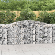 vidaXL 2 db íves horganyzott vas gabion kosár 400x50x100/120 cm kerti tárolás