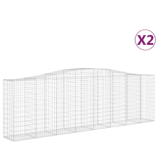 vidaXL 2 db íves horganyzott vas gabion kosár 400x50x120/140 cm (3145969) kerti tárolás