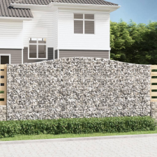 vidaXL 2 db íves horganyzott vas gabion kosár 400x50x180/200 cm kerti tárolás