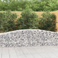 vidaXL 2 db íves horganyzott vas gabion kosár 400x50x60/80 cm kerti tárolás