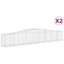 vidaXL 2 db íves horganyzott vas gabion kosár 400x50x60/80 cm (3145930) kerti tárolás