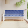 vidaXL 2 db kék-fehér csíkos szövet padpárna 180 x 50 x 7 cm