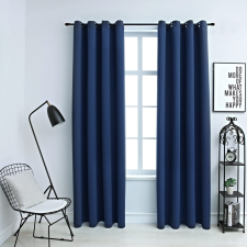 vidaXL 2 db kék sötétítőfüggöny fémgyűrűkkel 140 x 225 cm lakástextília