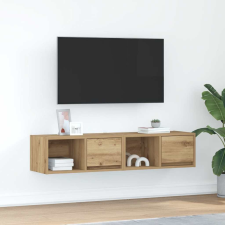 vidaXL 2 db kézműves tölgy szerelt fa TV-szekrény 60x31x25,5 cm bútor