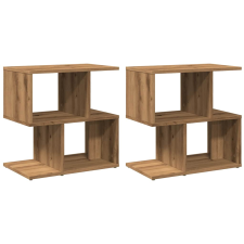 vidaXL 2 db kézműves tölgyszínű szerelt fa éjjeliszekrény 50x30x51,5cm (856537) bútor