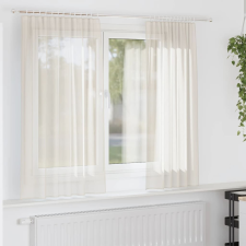 vidaXL 2 db krém színű fátyolfüggönyök fülecske tetejével 140x260 cm lakástextília