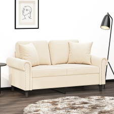 vidaXL 2 db krémszínű bársony díszpárna 40 x 40 cm lakástextília