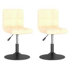 vidaXL 2 db krémszínű bársony forgó étkezőszék (334262) bútor