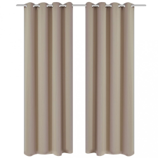 vidaXL 2 db krémszínű sötétítőfüggöny fém függönykarikákkal 135 x 175 cm lakástextília