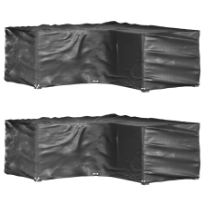 vidaXL 2 db L-alakú kerti bútorhuzat 12 fűzőlyukkal 185x185x70 cm kerti bútor