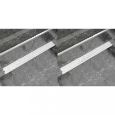 vidaXL 2 db lineáris acél buborék zuhany lefolyó 1030 x 140 mm fürdőszoba kiegészítő