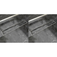 vidaXL 2 db lineáris rozsdamentes acél zuhany lefolyó 630 x 140 mm egyéb hálózati eszköz