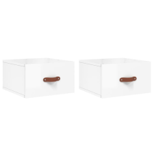 vidaXL 2 db magasfényű fehér fali éjjeliszekrény 35x35x20 cm (829777) bútor