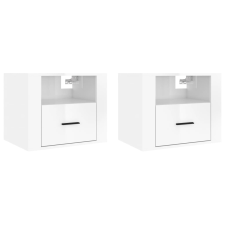 vidaXL 2 db magasfényű fehér fali éjjeliszekrény 50x36x40 cm (816885) bútor