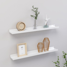 vidaXL 2 db magasfényű fehér fali polc 60 x 9 x 3 cm bútor