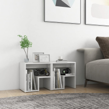 vidaXL 2 db magasfényű fehér forgácslap éjjeliszekrény 40x30x40 cm bútor