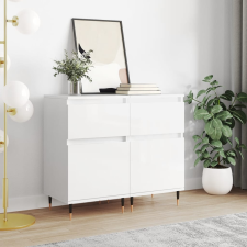 vidaXL 2 db magasfényű fehér műfa tálalószekrény 40 x 35 x 70 cm bútor