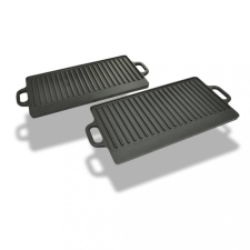 vidaXL 2 db megfordítható öntöttvas grilltálca 38 x 23 cm kerti sütés és főzés
