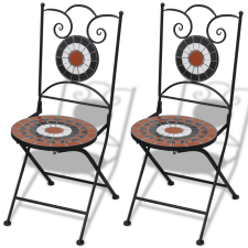 vidaXL 2 db mozaik bisztró kerti szék készlet terrakotta / fehér kerti bútor