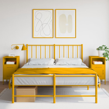 vidaXL 2 db mustársárga hideghengerelt acél éjjeliszekrény 36x39x68 cm bútor