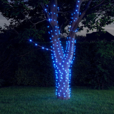 vidaXL 2 db napelemes 200 LED-es kék kül- és beltéri fényfüzér kültéri izzósor