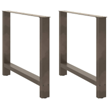 vidaXL 2 db natúr acél étkezőasztal láb 90 x (72-73) cm acél bútor