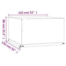 vidaXL 2 db négyzet alakú kerti bútorhuzat 8 fűzőlyukkal 132x132x80 cm kerti bútor