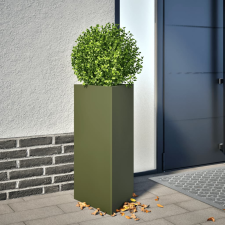 vidaXL 2 db olívazöld acél háromszög alakú kerti ültető 40x34,5x70 cm kerti tárolás