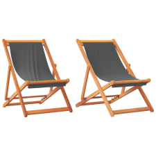 vidaXL 2 db összecsukható szürke szövet strandszék (3214493) kerti bútor