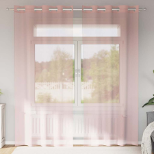 vidaXL 2 db rózsaszín fátyolfüggönyök rojtokkal 140x245 cm lakástextília