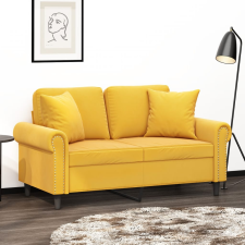 vidaXL 2 db sárga bársony díszpárna 40 x 40 cm lakástextília