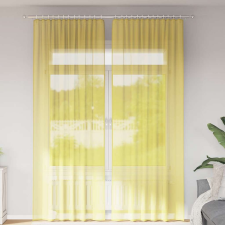 vidaXL 2 db sárga fátyolfüggönyök hurokkal 140x260 cm lakástextília