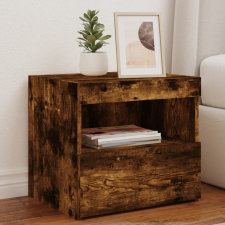 vidaXL 2 db sonoma-tölgy éjjeliszekrény LED-fényekkel 50x40x45 cm bútor