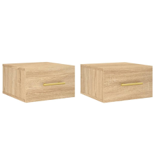 vidaXL 2 db sonoma tölgy falra szerelhető éjjeliszekrény 35x35x20 cm (829795) bútor