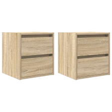 vidaXL 2 db sonoma tölgy falra szerelhető éjjeliszekrény 38x34x40 cm (861252) bútor