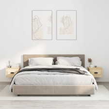 vidaXL 2 db sonoma-tölgy falra szerelhető éjjeliszekrény 41,5x36x28 cm bútor