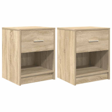 vidaXL 2 db sonoma tölgy színű éjjeliszekrény fiókkal 40x34x50 cm (858772) bútor