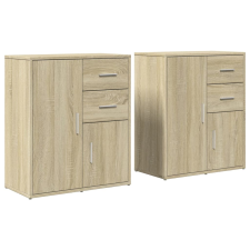 vidaXL 2 db sonoma tölgy színű szerelt fa tálalószekrény 60x31x70 cm (3276562) bútor